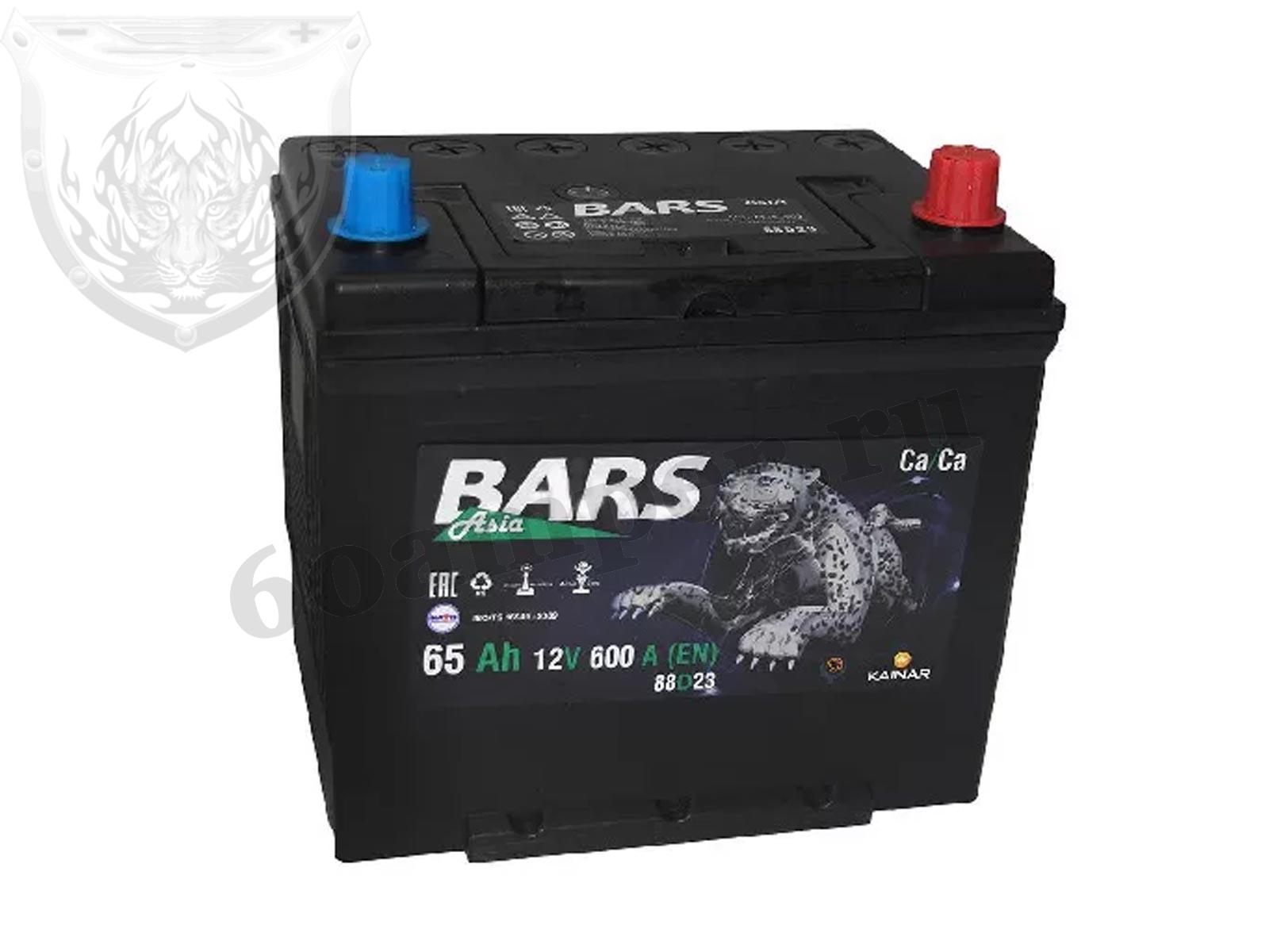 Изображение Аккумулятор BARS 65 А*ч Обратный Азия 75D23L : №1