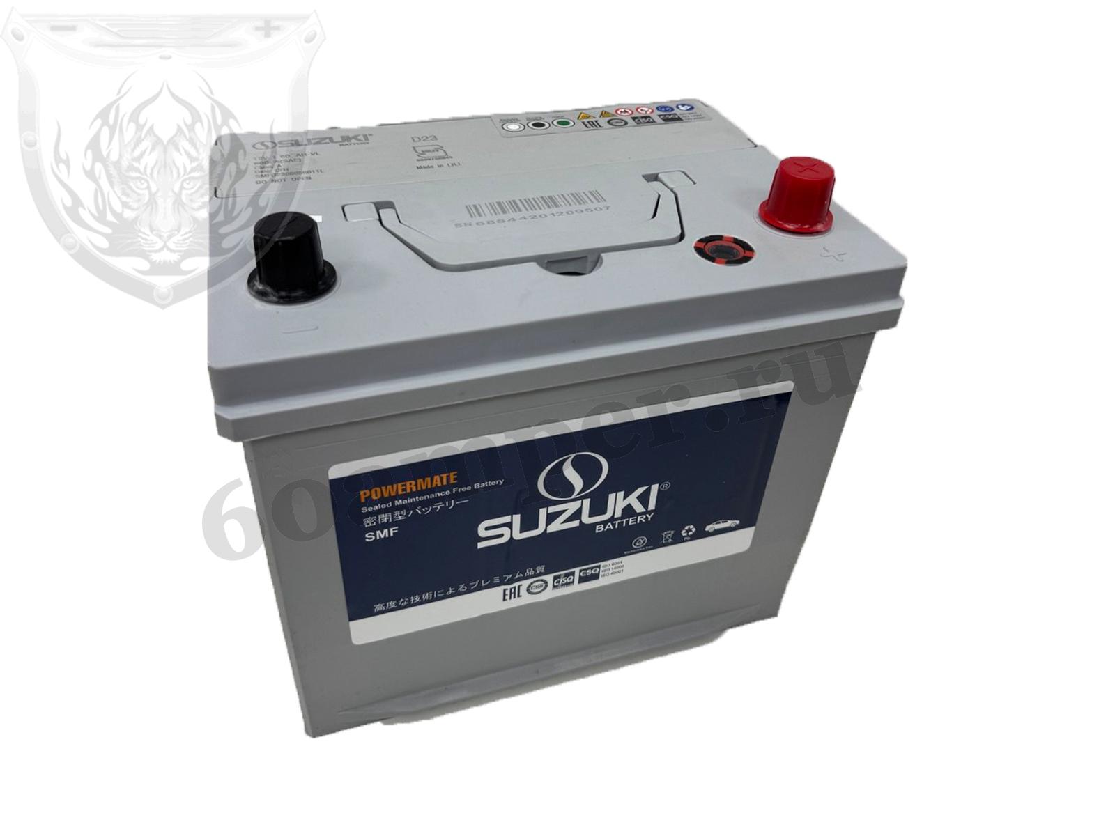 Изображение Аккумулятор SUZUKI 60 А*ч Обратный Азия 65D23L : №1