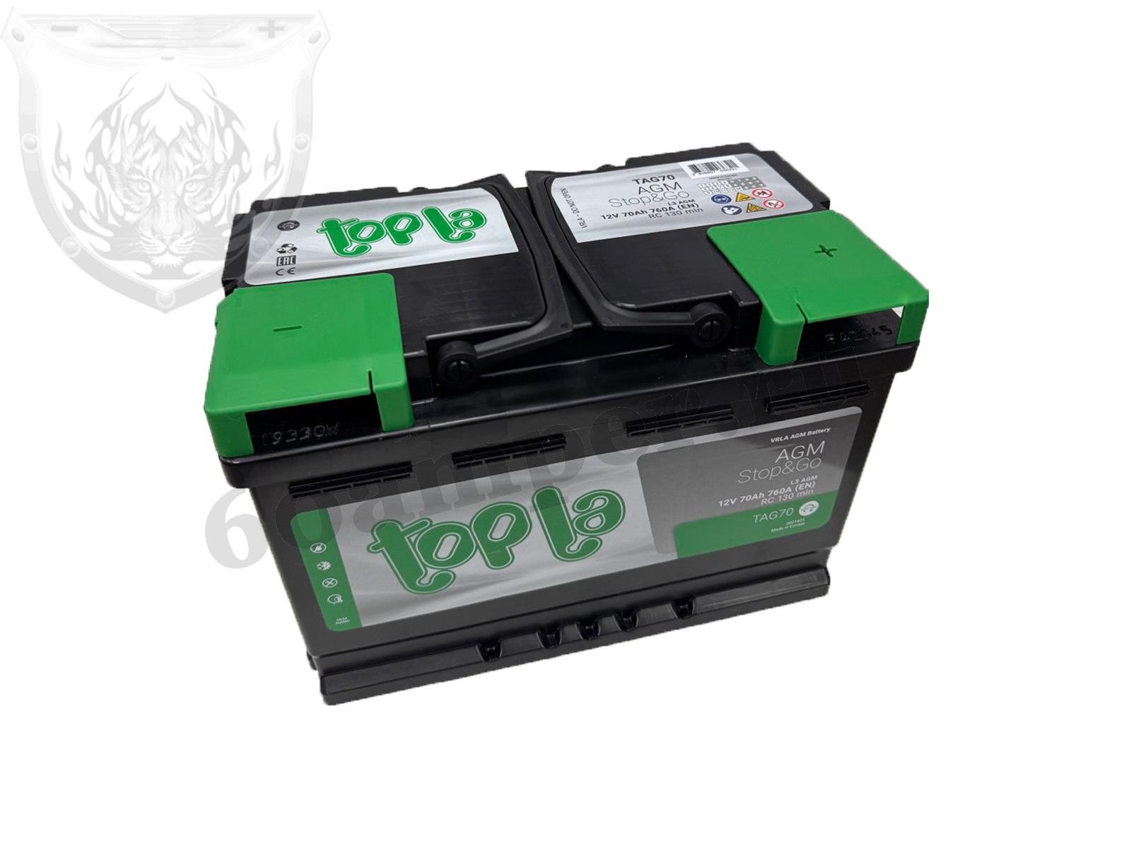 Изображение Аккумулятор TOPLA 70 А*ч Обратный AGM : №1